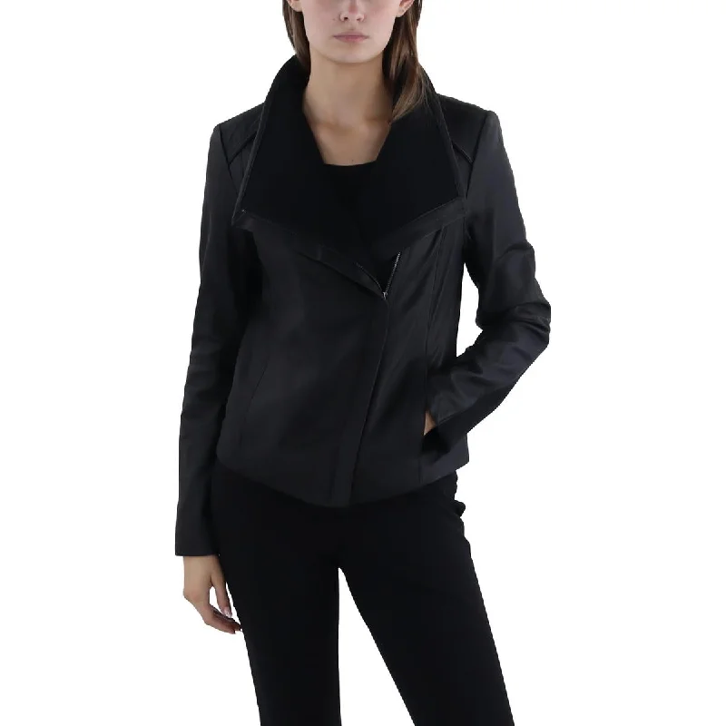 Womens Leather Asymmetric Leather Jacket