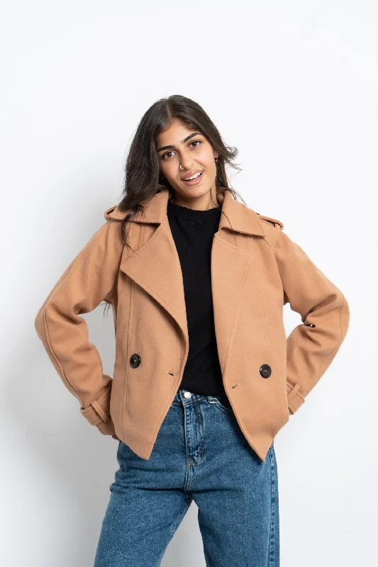 Cropped Safari Wool Jacket - Mitcha Label