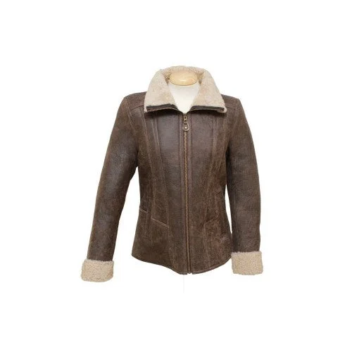 Eastern Counties Leather Womens/Ladies Krissy Aviator Sheepskin Coat