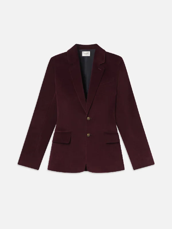 Everyday Velvet Blazer -- Wine