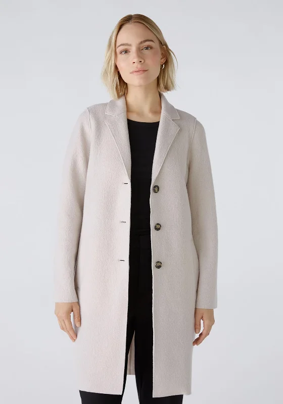 OUI Mayson Boiled Wool Jacket, Stone Melange