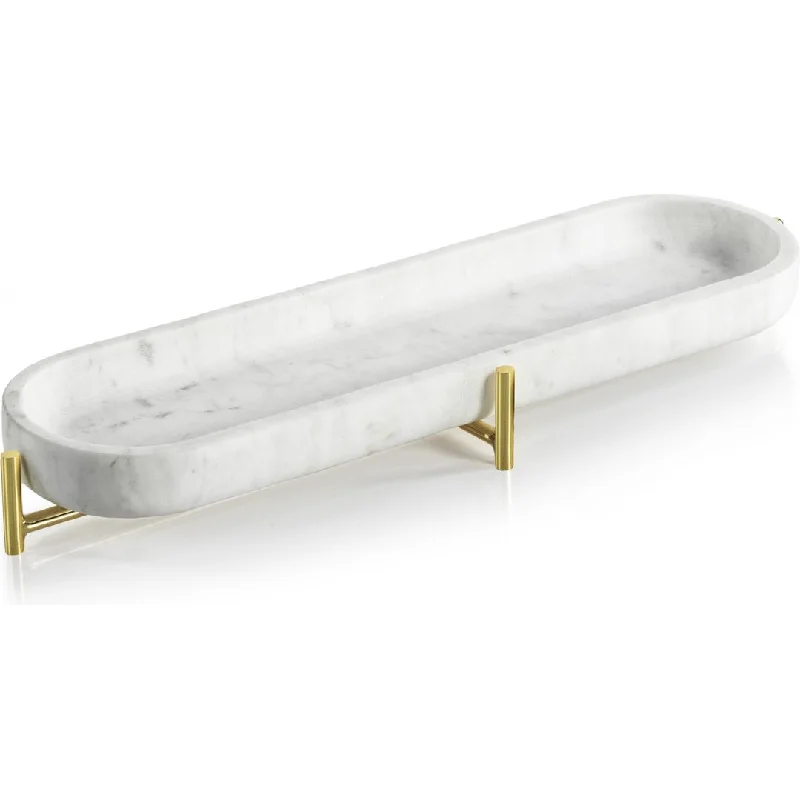 Pordenone Marble Tray on Metal Stand