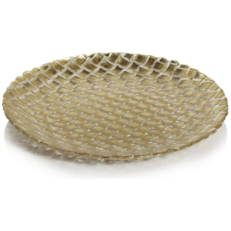 Nova Braided Gold Glass Plates, Set of 6