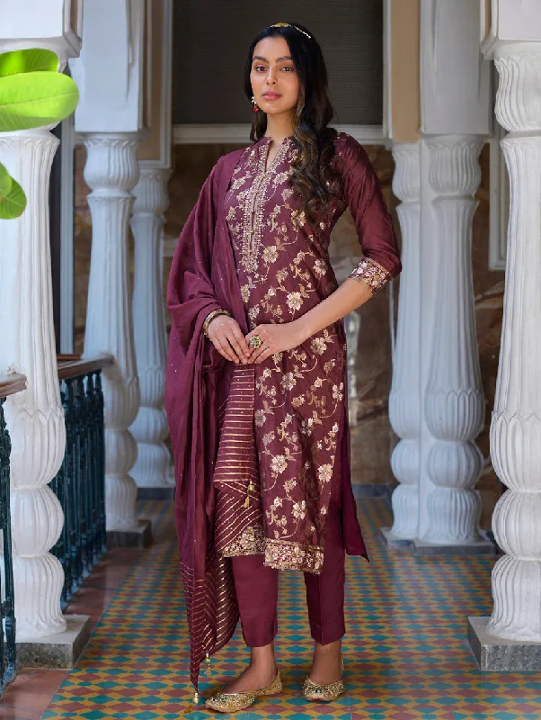 Jacquard Silk Suit Set 3850