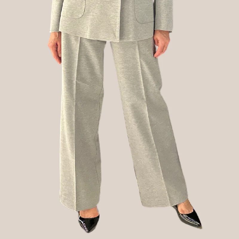 Jersey Wide Leg Pants - Grey