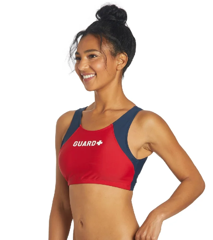 Sporti Guard Active High Neck Crop Bikini Top Red/Navy