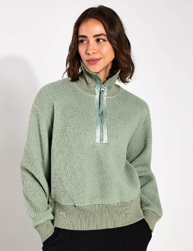 Roselle Half-Zip Fleece - Lily Pad